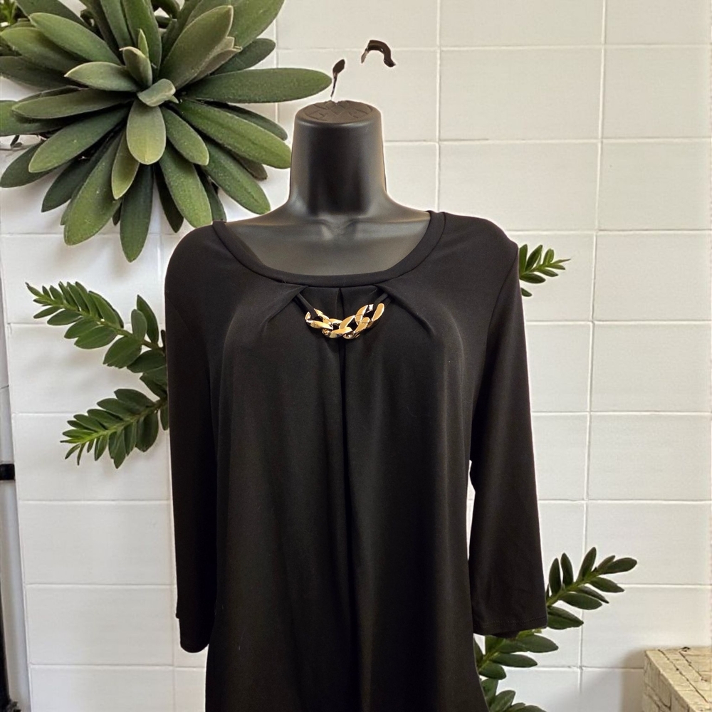 Black Dress with Gold Accent